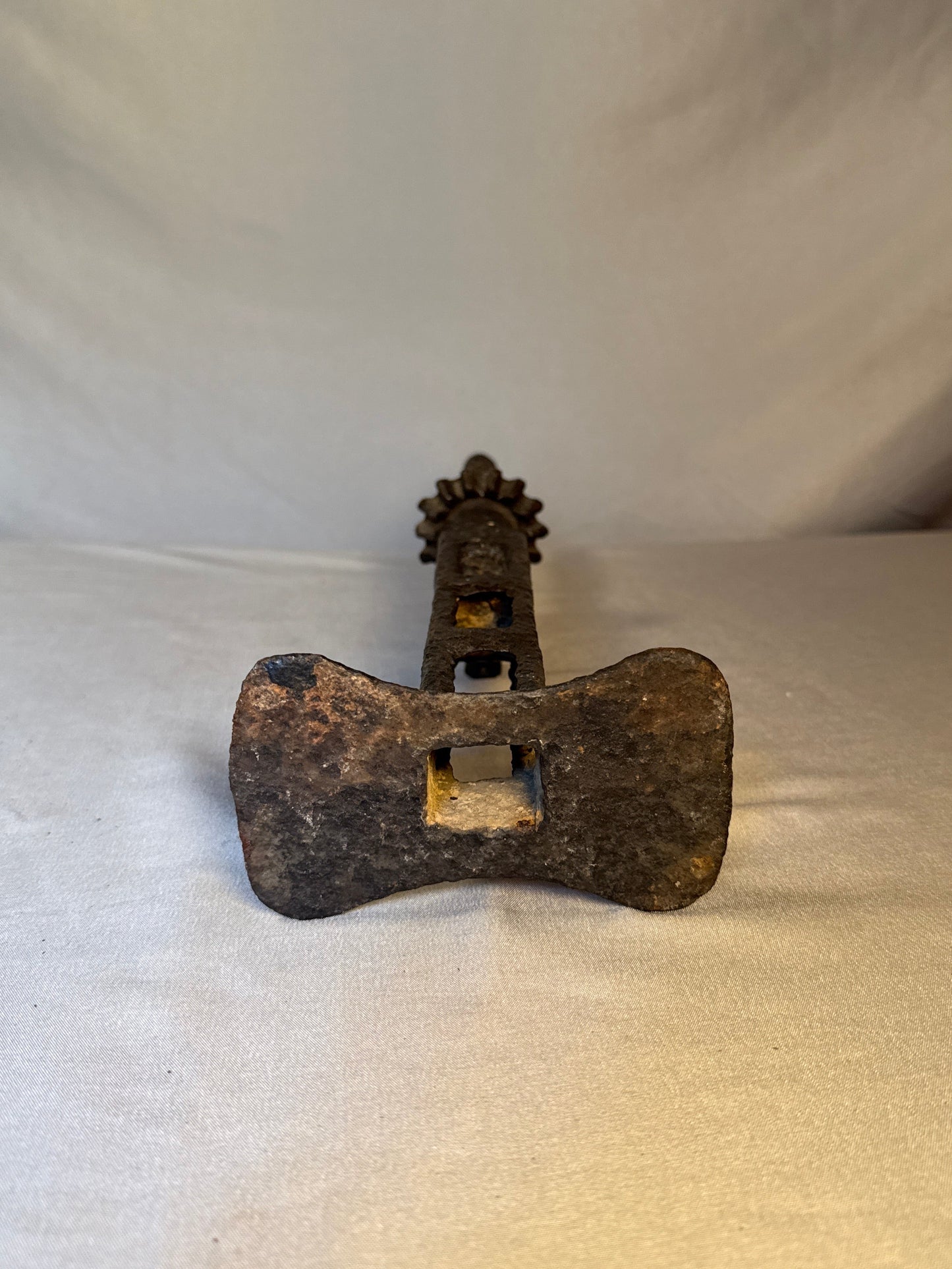 Antique Primitive Cast Iron Screw Jack Industrial Farm Tool Display Piece