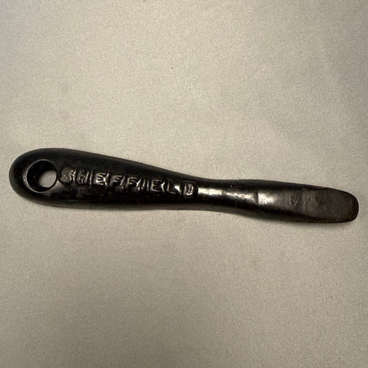Antique Sheffield Steel Skate Key Clamp Wrench Cast Iron Pocket Pry Bar Tool