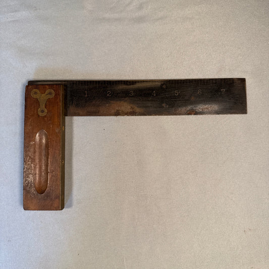 Vintage Stanley No 20 Sweetheart Try Square 8" Rosewood Brass Carpenter Tool