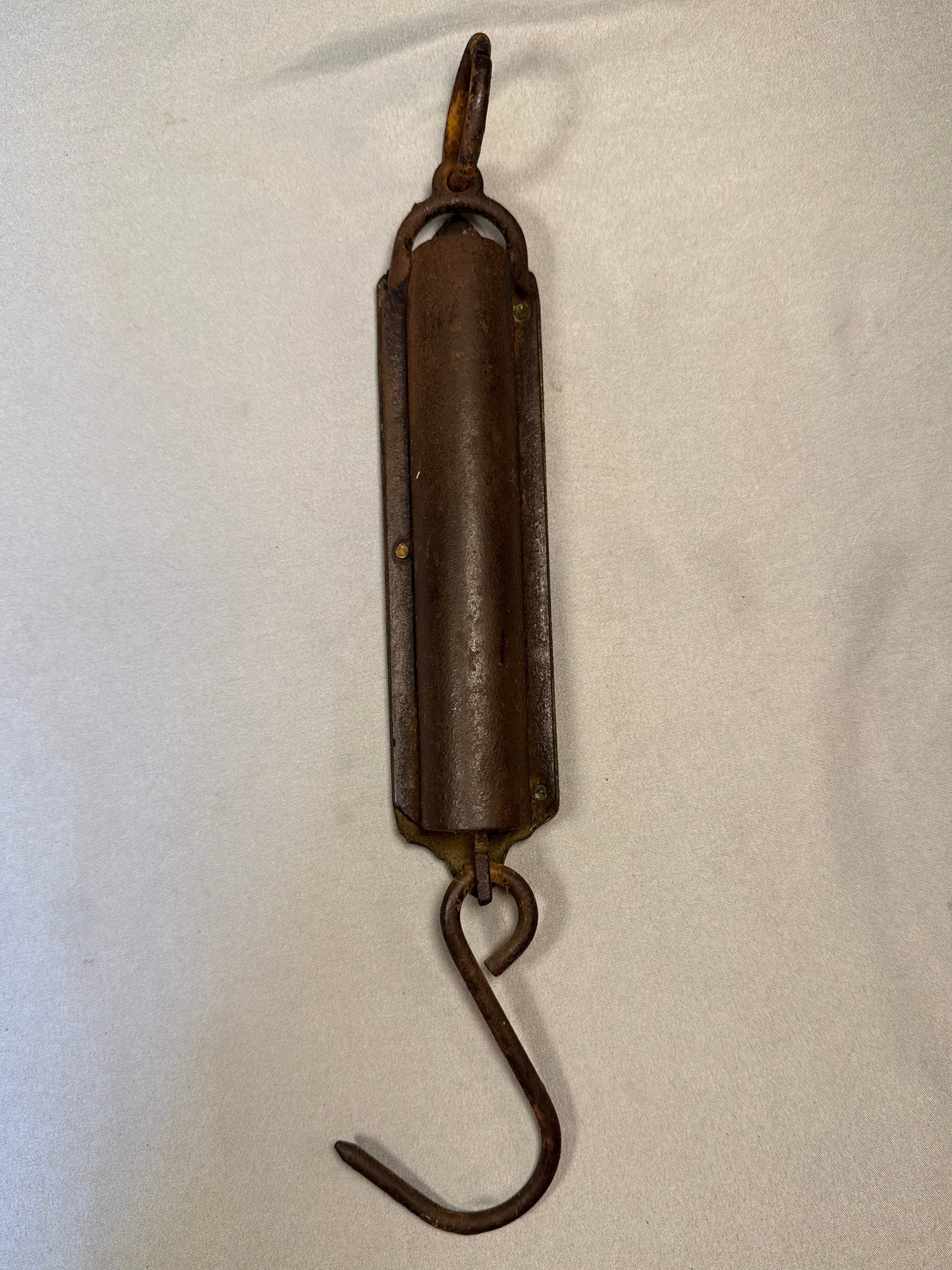 Antique Excelsior Improved 50lb Spring Balance Scale Sargent & Co Hanging Farm Scale USA