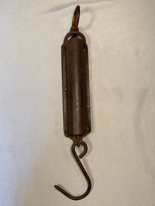 Antique Excelsior Improved 50lb Spring Balance Scale Sargent & Co Hanging Farm Scale USA