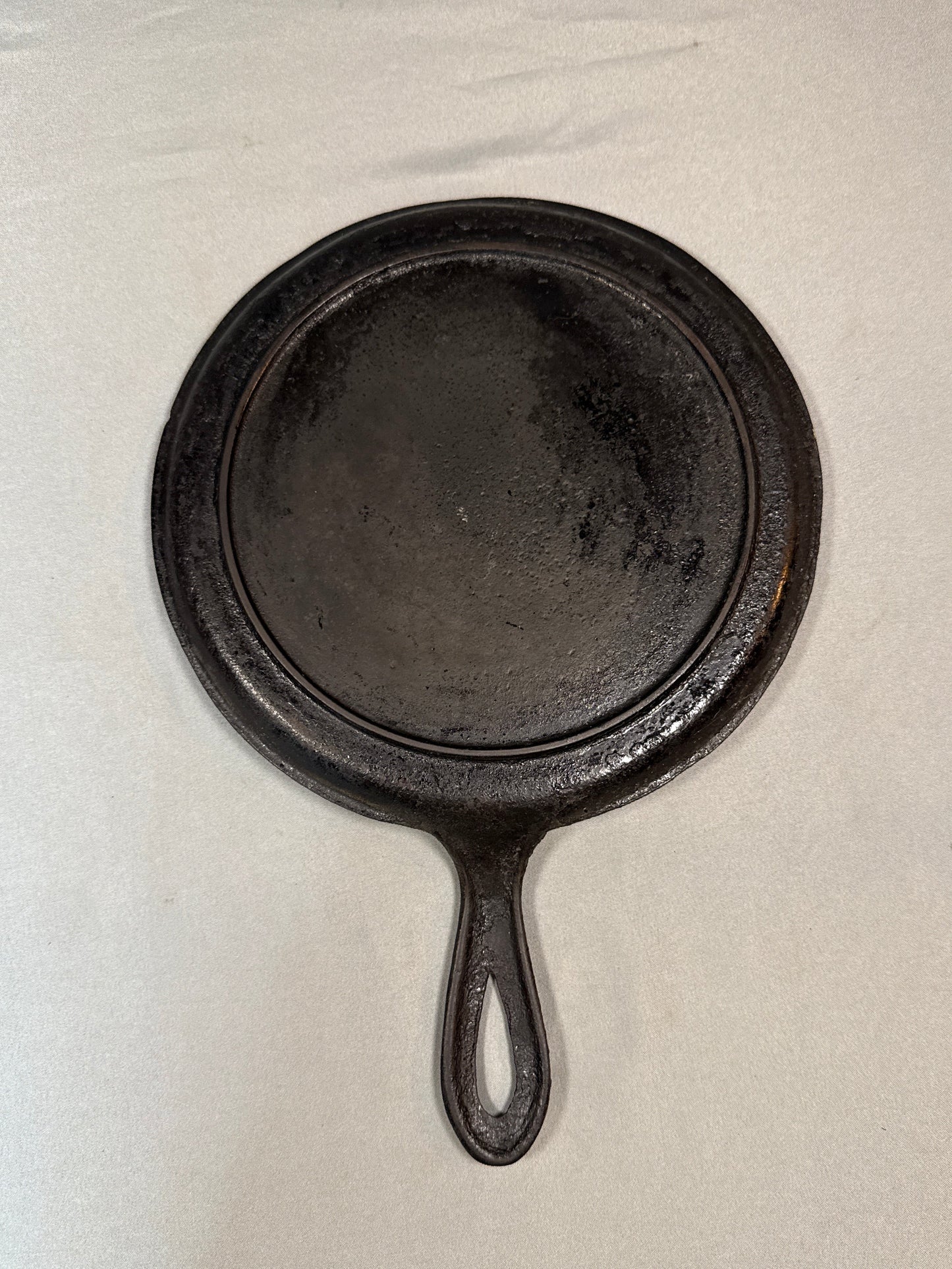 Vintage Lodge No 7 Cast Iron Griddle Single Notch Heat Ring 1930s Pancake Pan