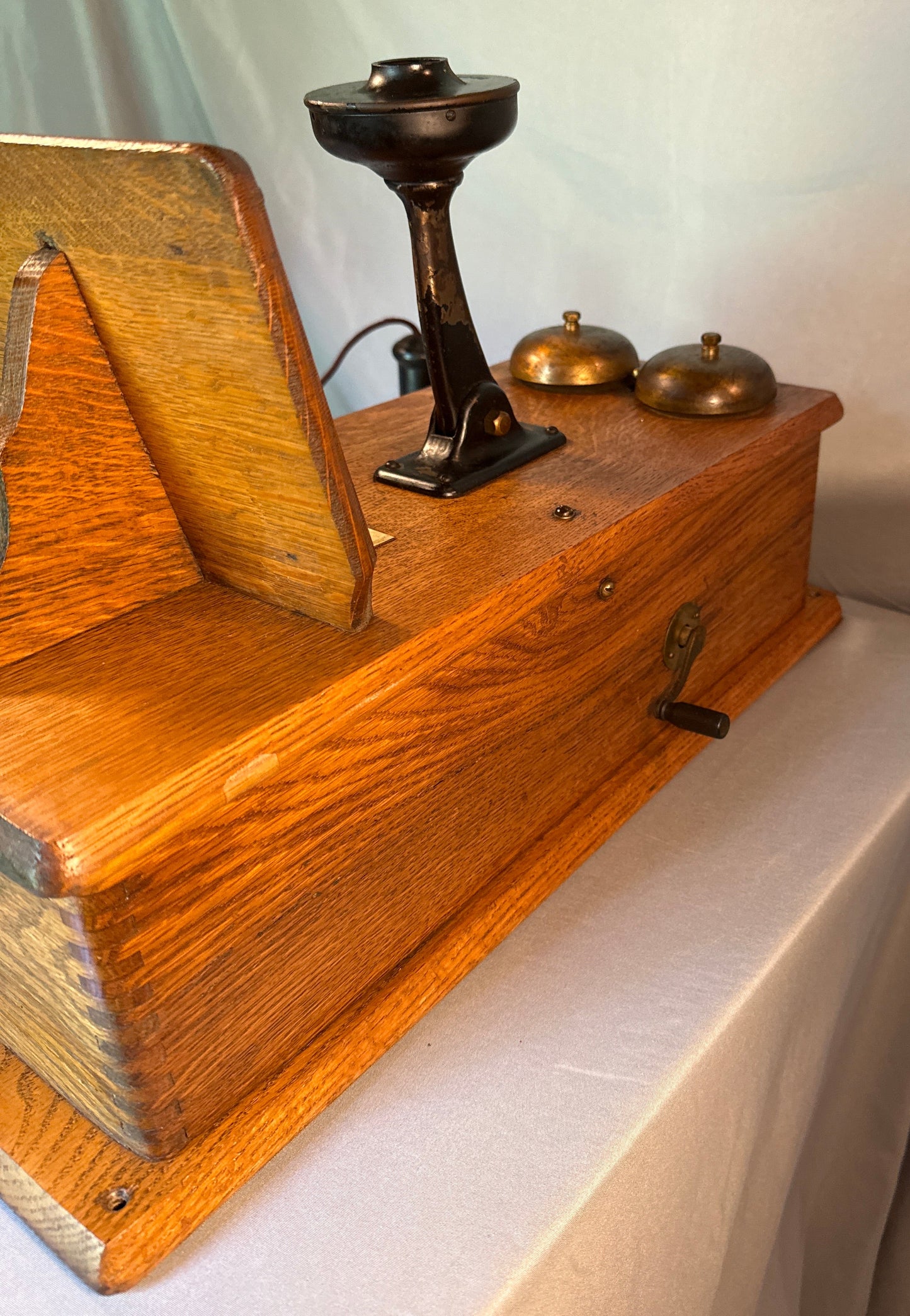 Antique Kellogg Oak Wall Crank Telephone Magneto Chicago Telephone Supply Co USA