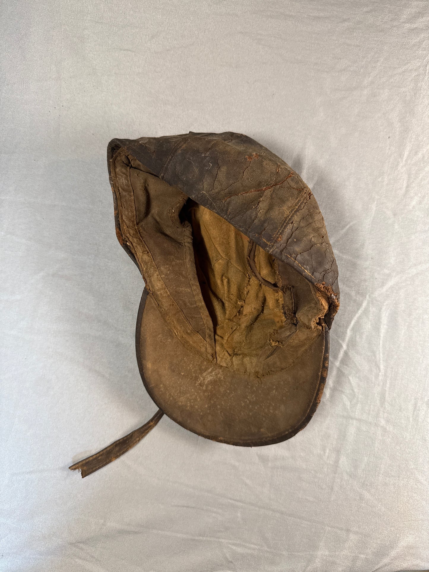 Vintage Denkert M230 Hinge Pad Catcher's Mitt & Antique Leather Baseball Cap