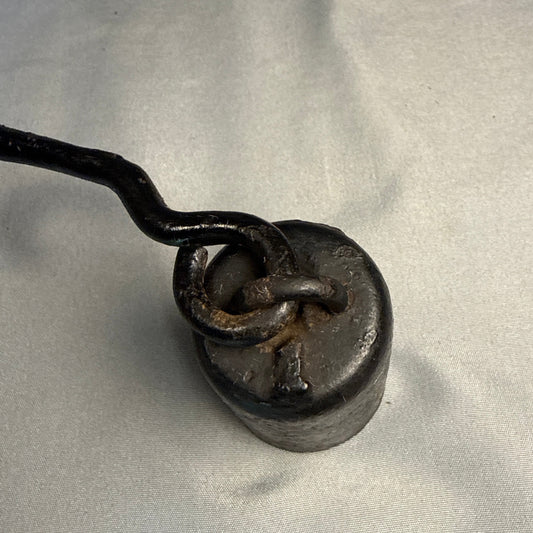 Antique Cast Iron Steelyard Scale Weight | Primitive 1lb Hanging Counterweight