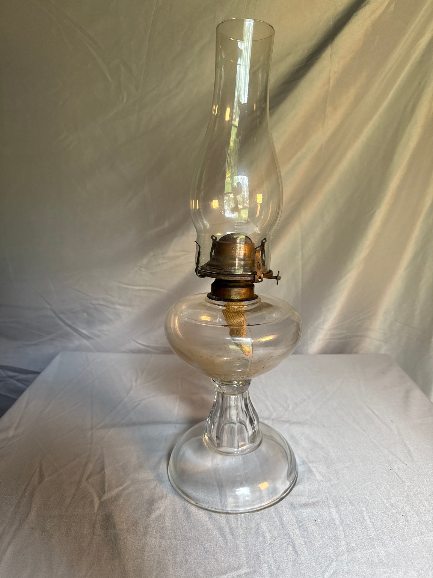 Antique Glass Oil Lamp