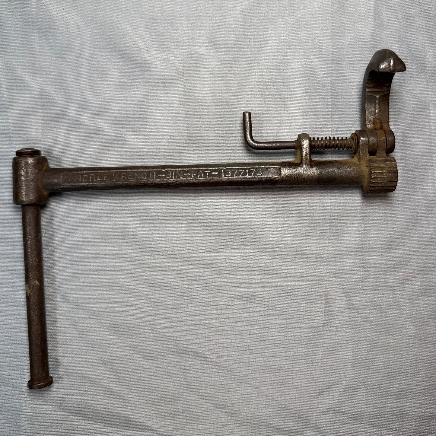 Vintage Andrew Wrench 3 Inch Adjustable Pipe Wrench Pat 1372173 Antique Tool