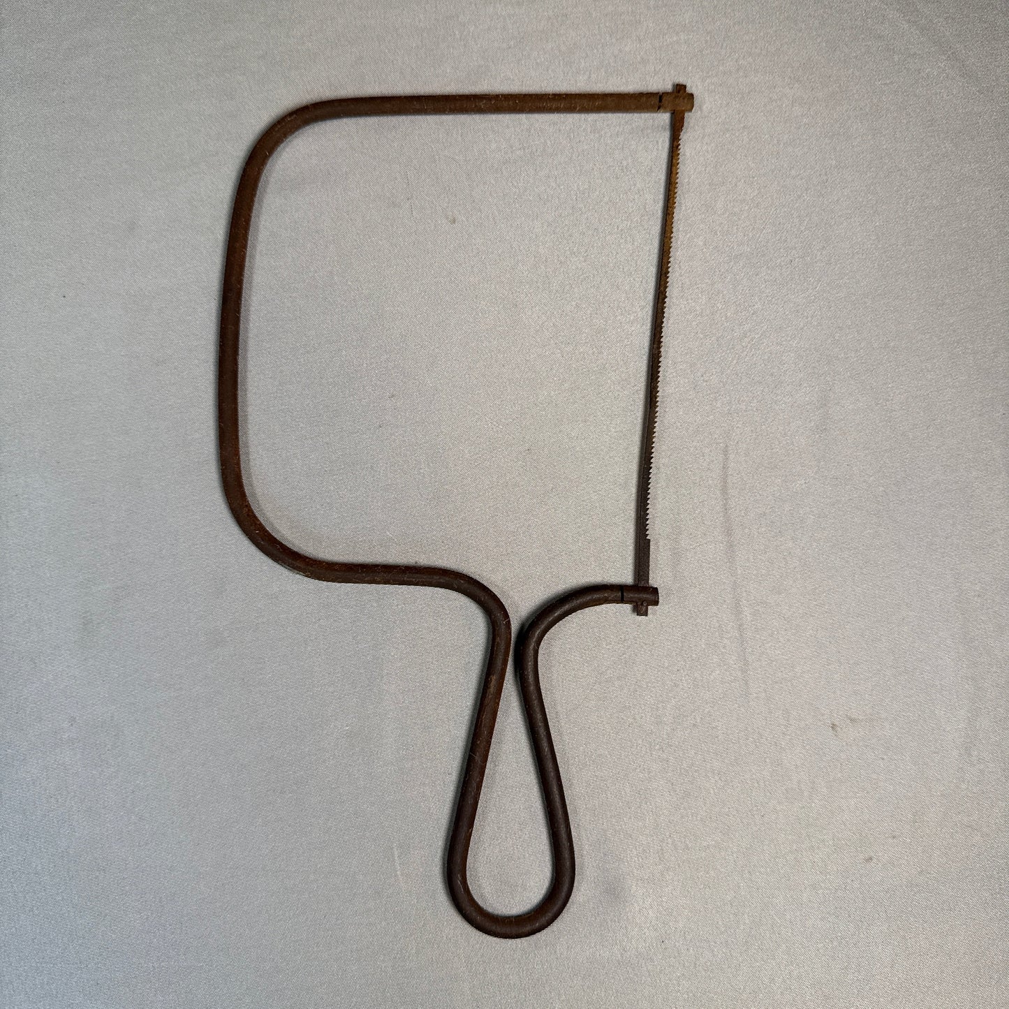 Antique Hand Forged Coping Saw Fret Saw with Original Steel Frame