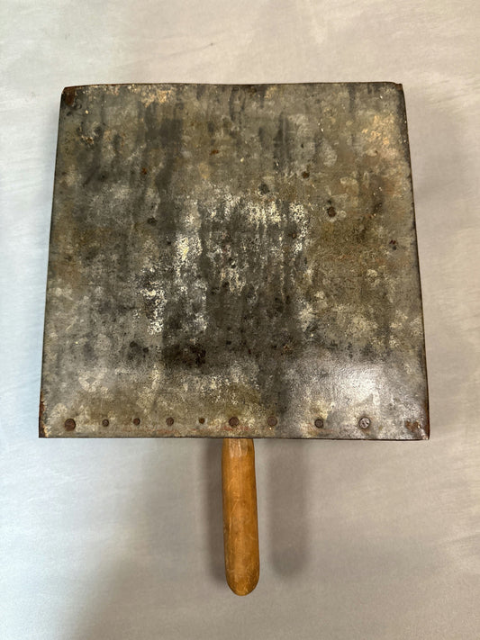 Vintage Galvanized Metal Feed Scoop with Wooden Handle