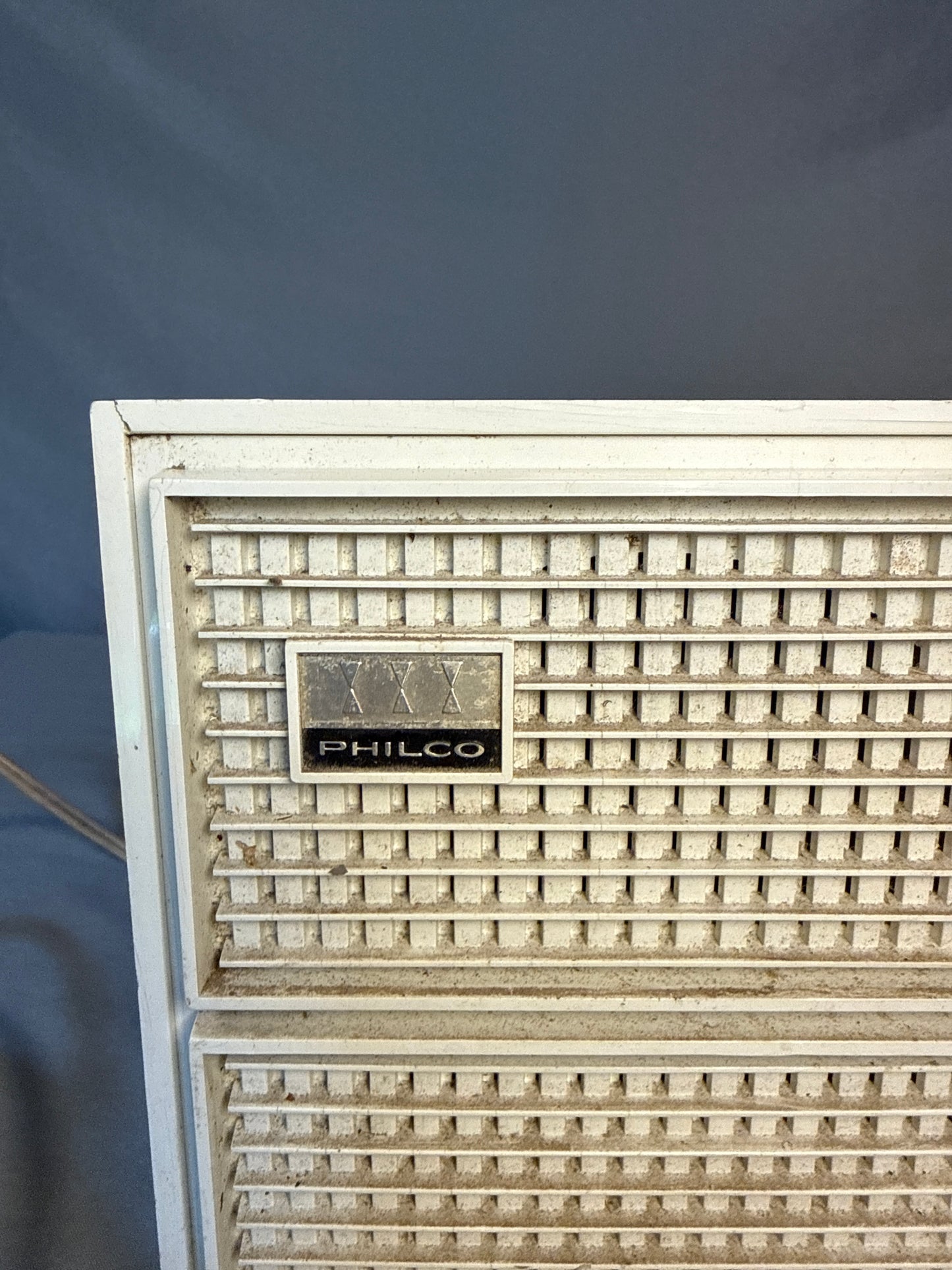 Vintage Philco AM Clock Radio Mid Century White Works Clock Radio Static