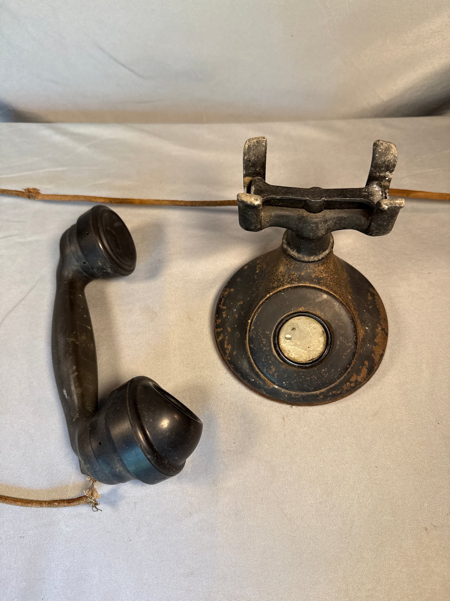 Antique Magneto Desk Set Wood Ringer Box & Telephone Base - Restoration Project
