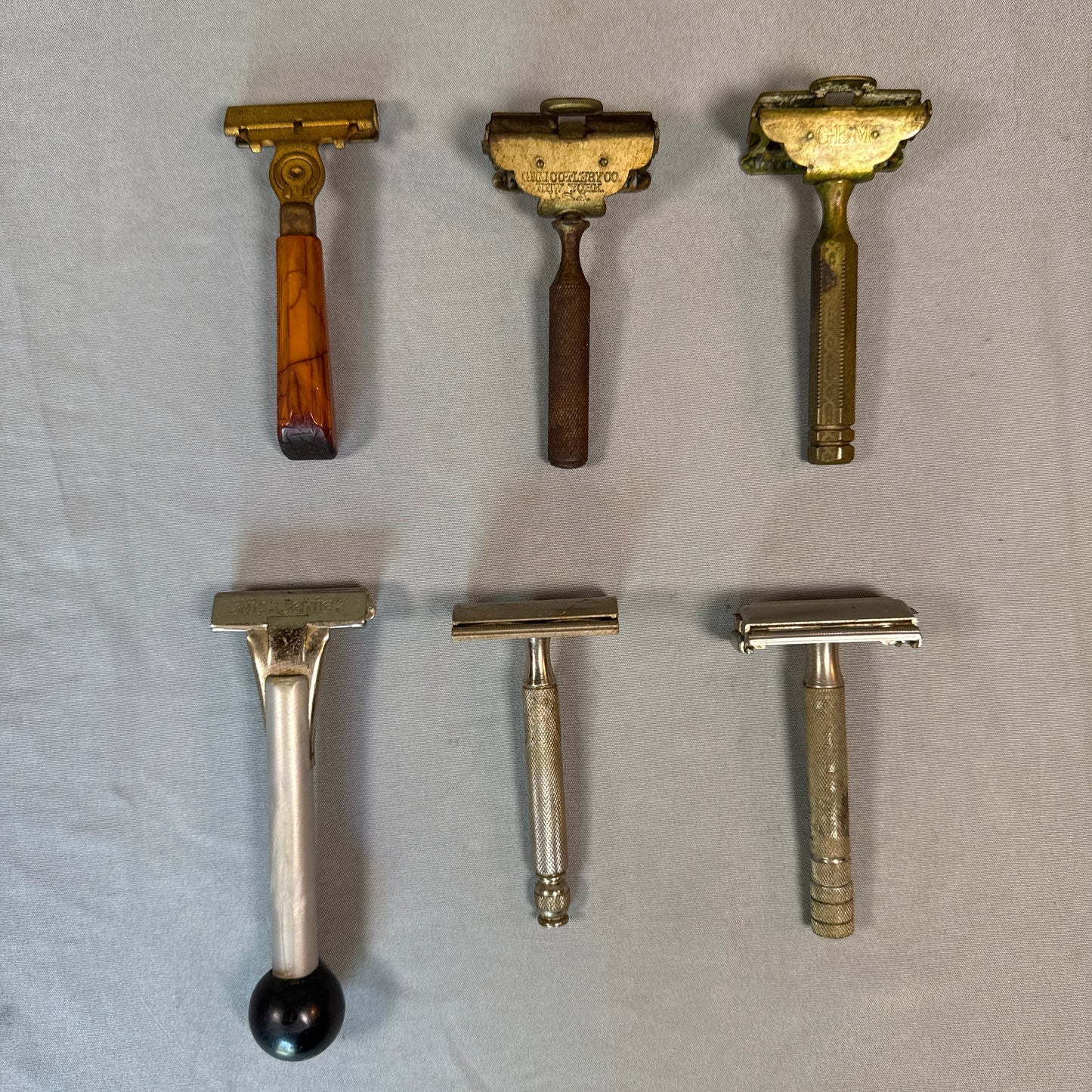 Vintage Safety Razor Lot of 6 Valet AutoStrop VC1 Gillette GEM Schick