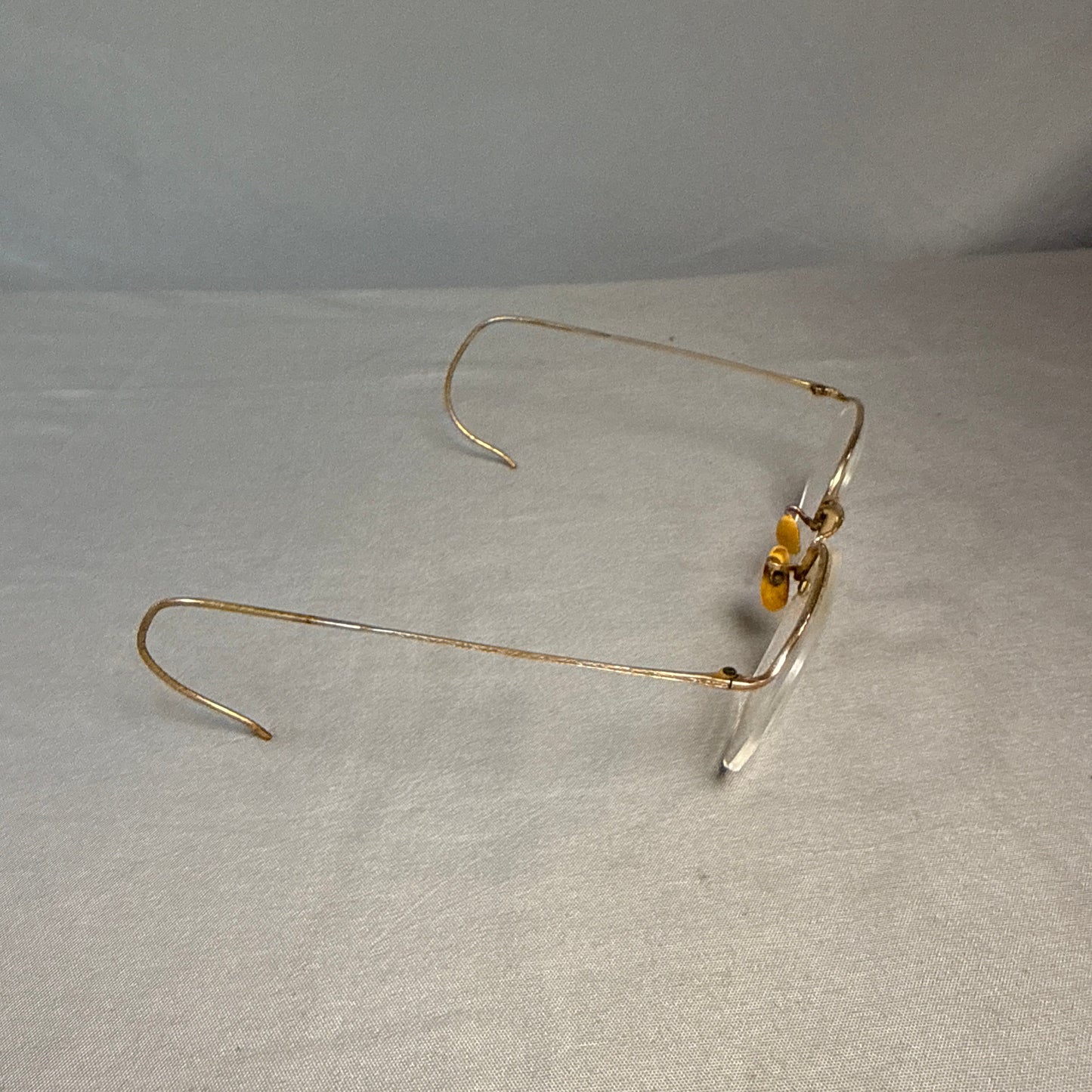 Vintage American Optical AO 1/10 12 KGP Rimless Gold Plate Eyeglasses