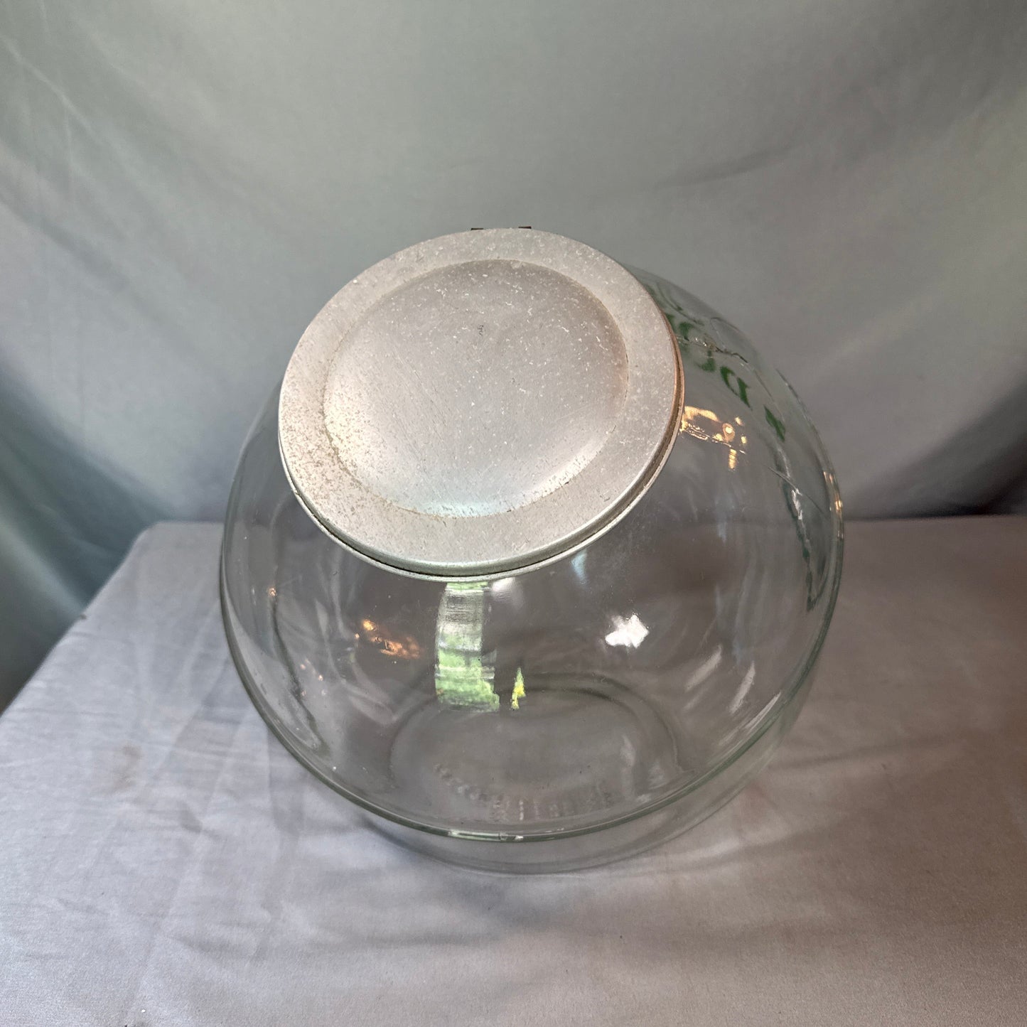 Vintage Dortch's Bakery Country Store Display Jar Hinged Lid Cracked Glass
