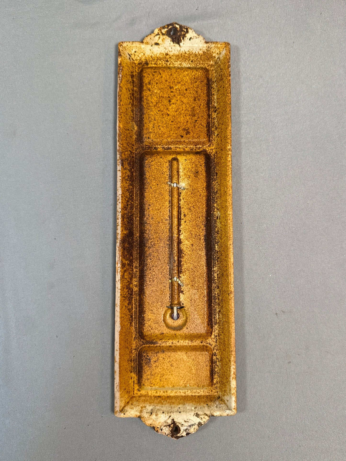 Vintage Co-Op Advertising Tin Thermometer Gold & Red Wall Mount