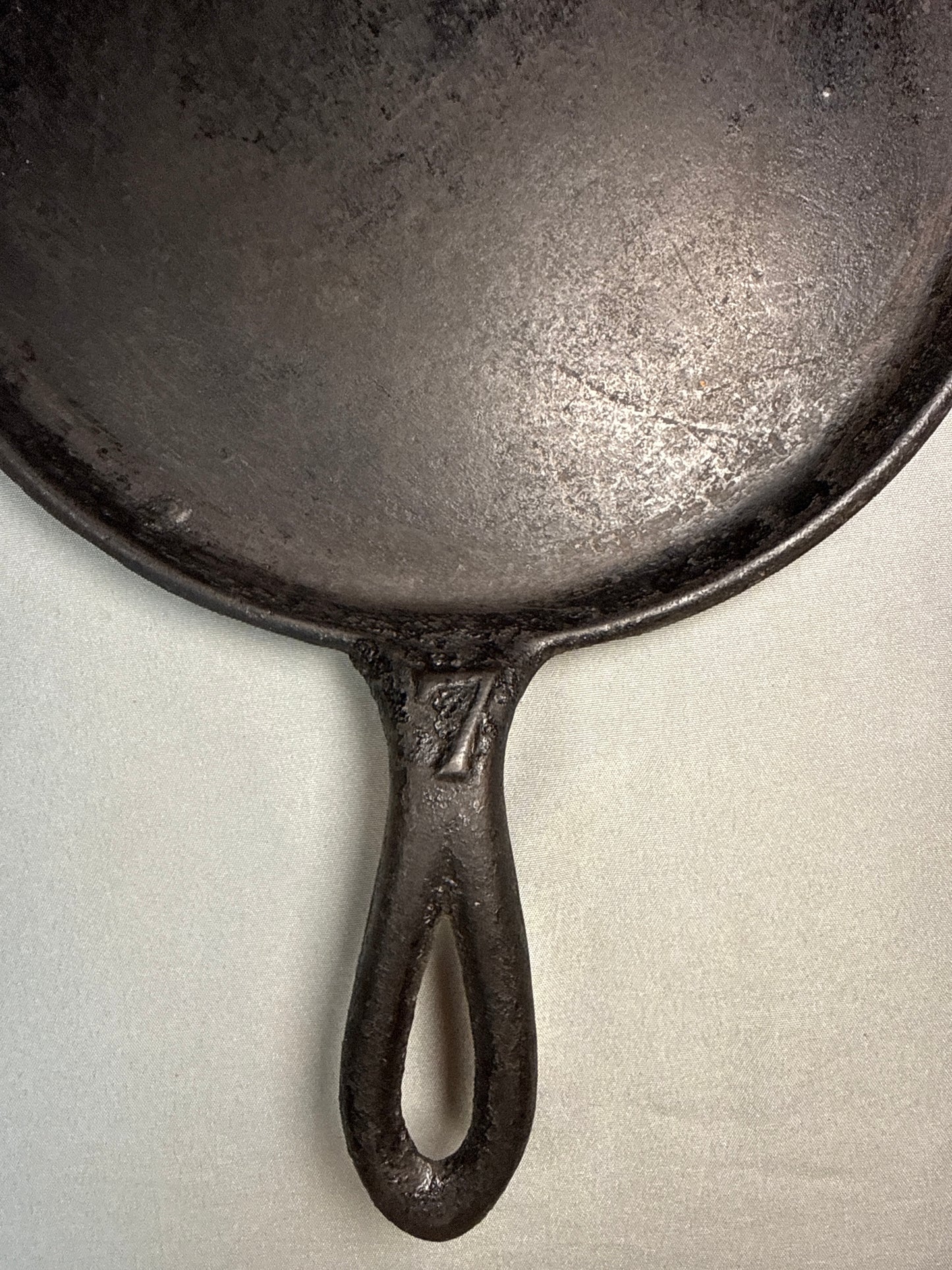 Vintage Lodge No 7 Cast Iron Griddle Single Notch Heat Ring 1930s Pancake Pan