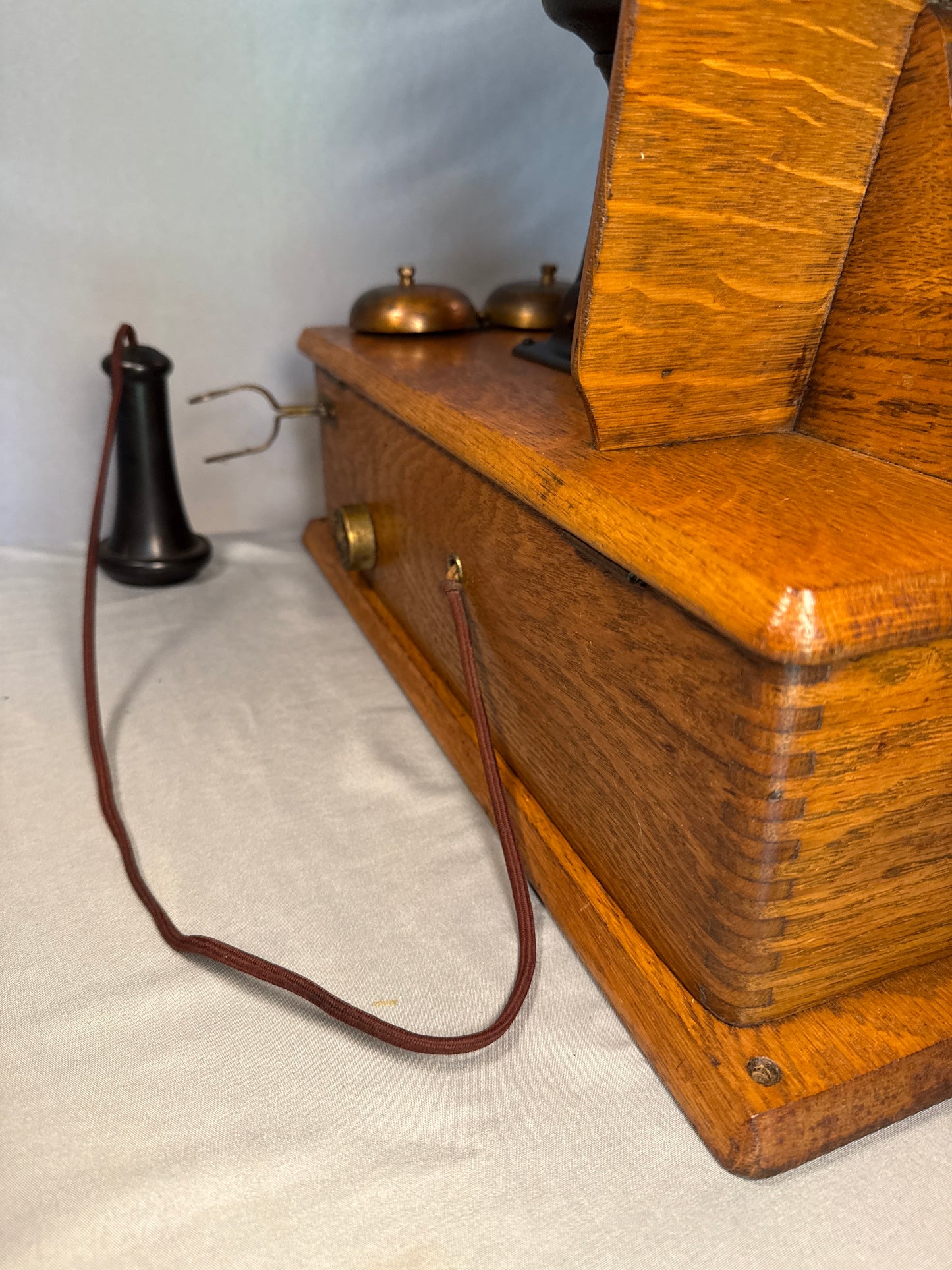 Antique Kellogg Oak Wall Crank Telephone Magneto Chicago Telephone Supply Co USA