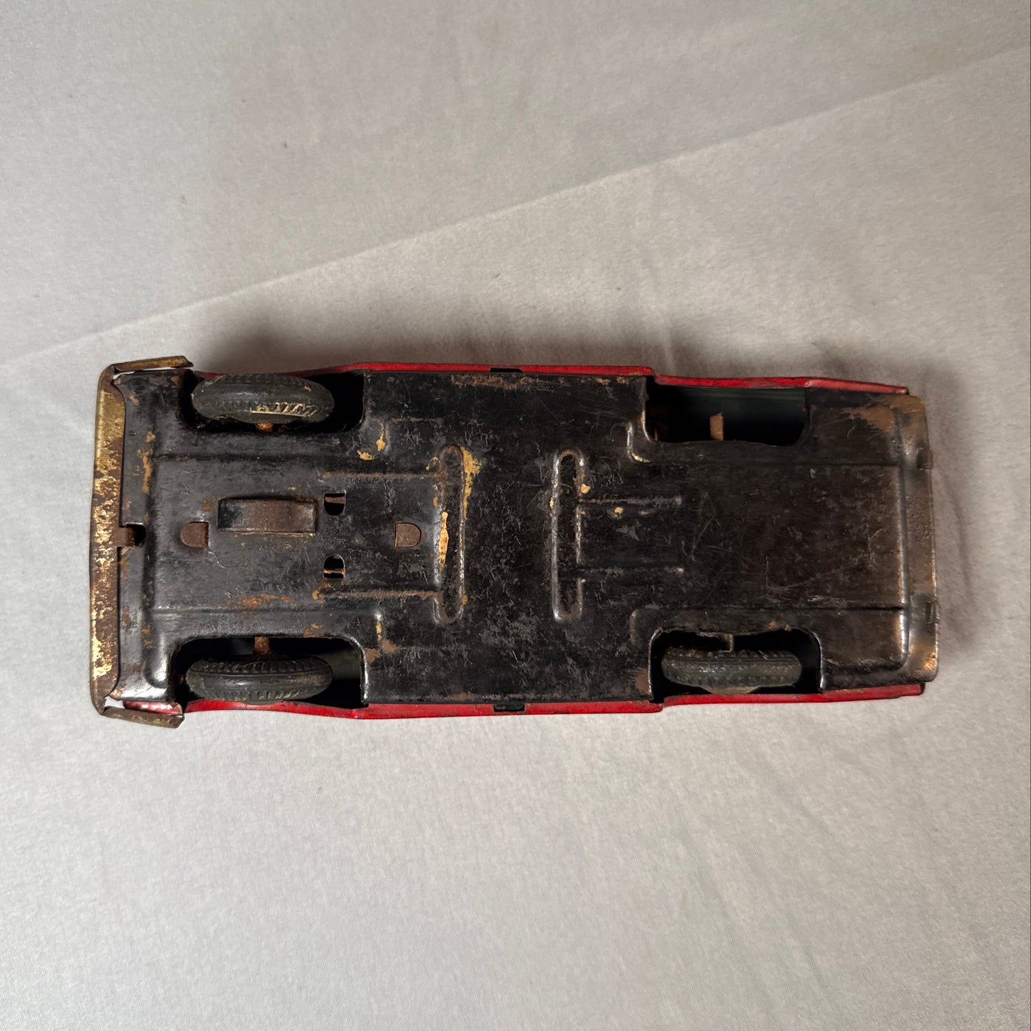 Vintage 1950s Japanese Tin Litho Friction Convertible Toy Car