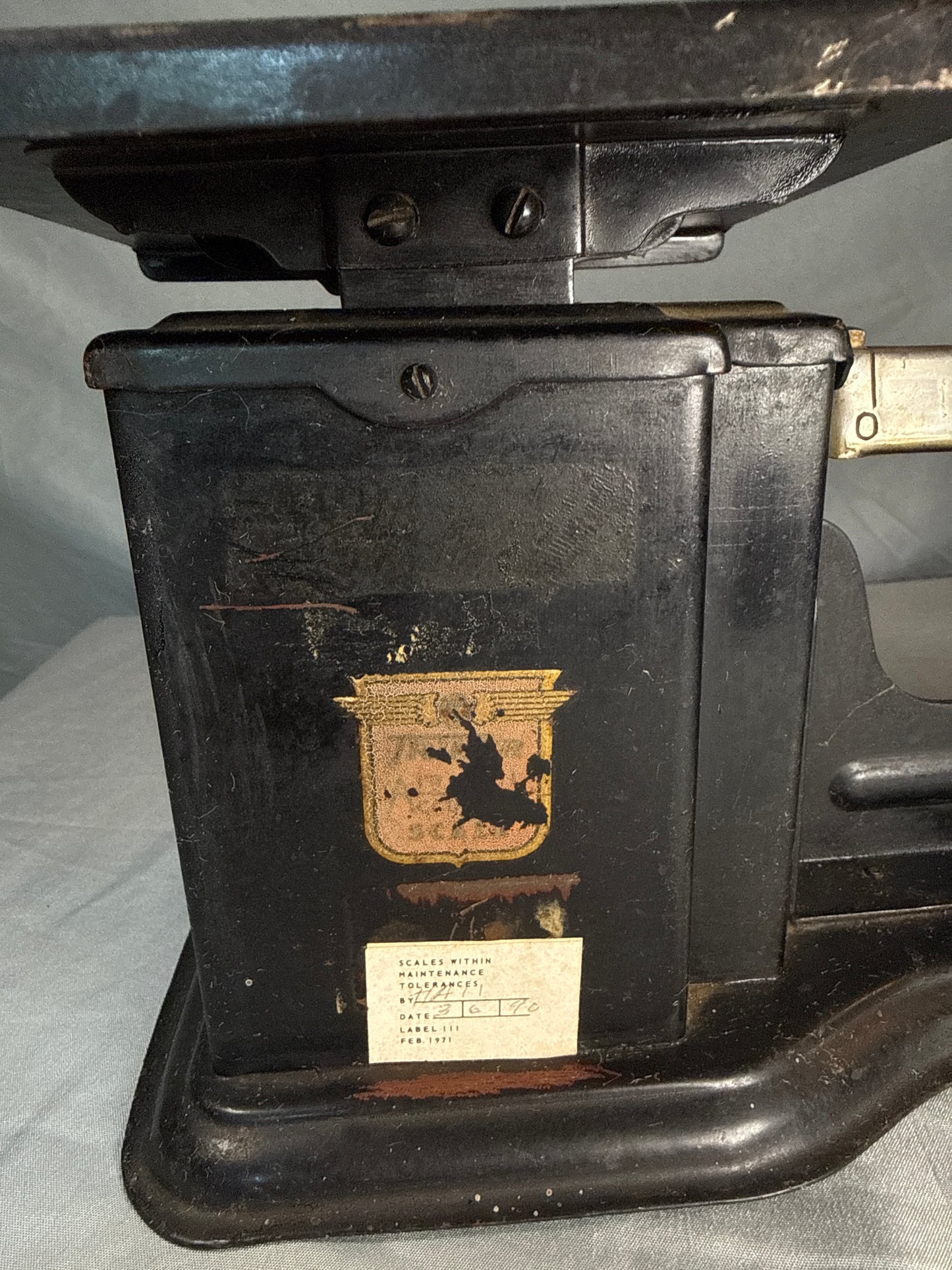 Vintage Triner 4lb Postal Scale U.S.P.O. Dept. 1944 Chicago IL Mail Parcel Scale