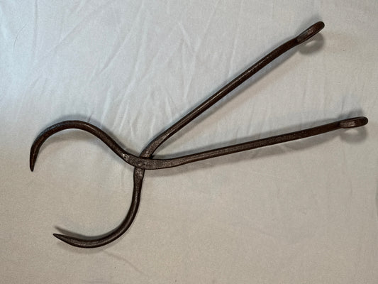 Pair of Vintage Ice Block Tongs Primitive Farm Butcher Utility Tools Rustic Decor