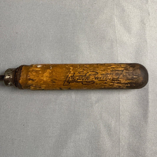 Antique Advertising Ice Pick with Wooden Handle Primitive Kitchen Tool Vintage