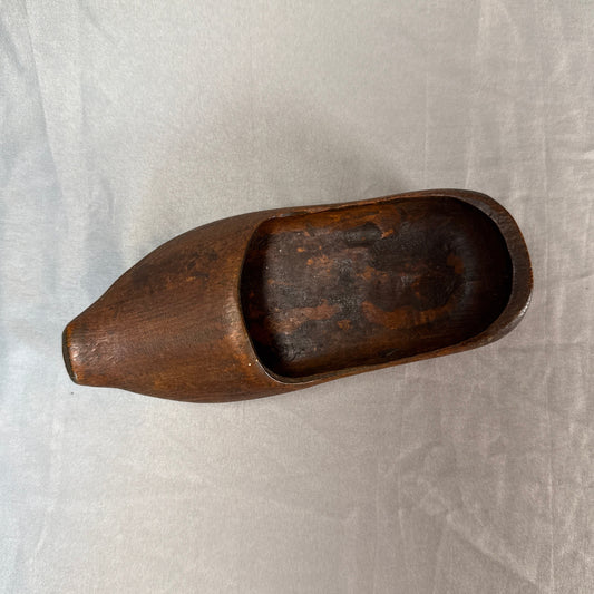 Antique Hand Carved Wooden Dutch Clog Shoe Folk Art Decor