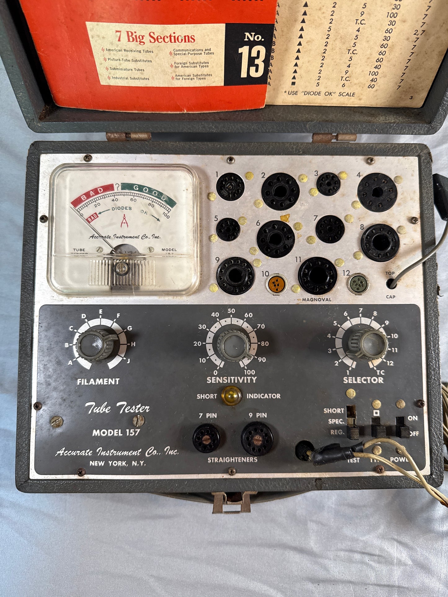 Accurate Instrument Model 157 Tube Tester w/ Tube Substitution Handbook