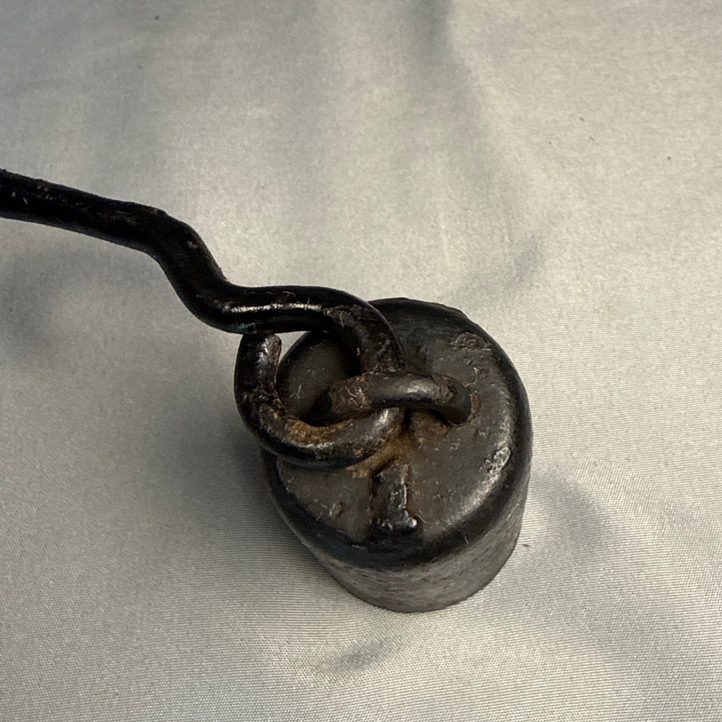 Antique Cast Iron Steelyard Scale Weight | Primitive 1lb Hanging Counterweight