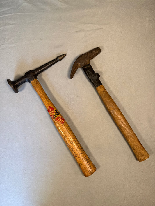 Vintage Fairmount FTF Auto Body Pick Hammer & Antique Cobbler Hammer Tool Lot