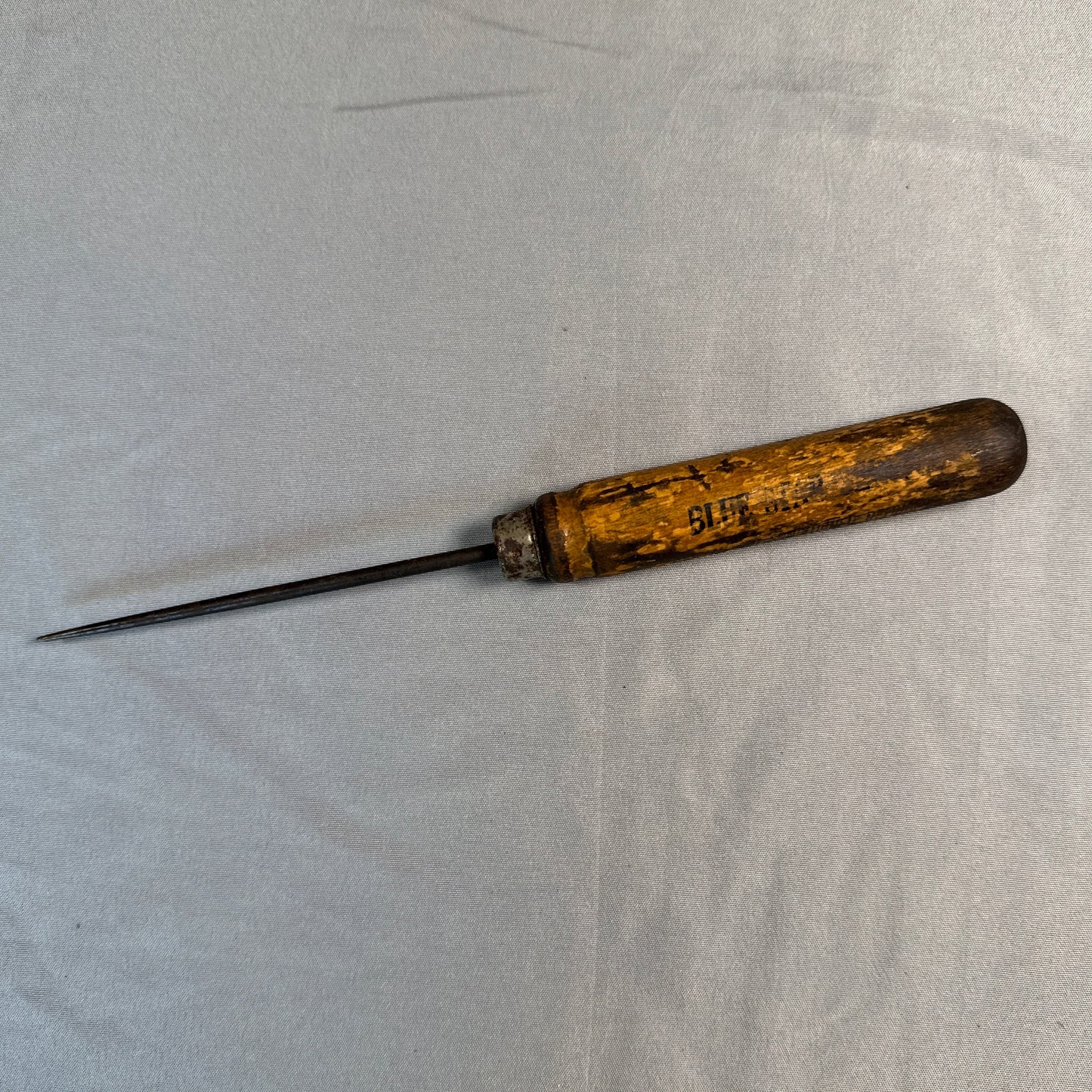 Antique Advertising Ice Pick with Wooden Handle Primitive Kitchen Tool Vintage