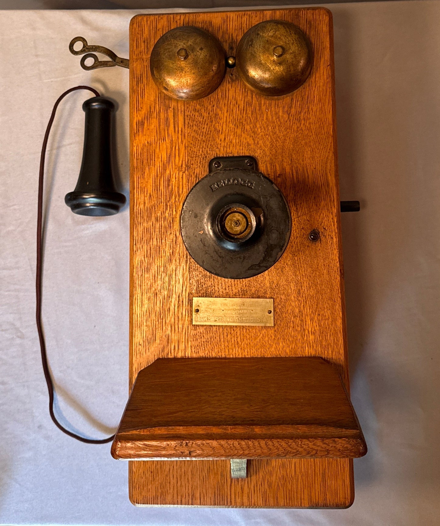Antique Kellogg Oak Wall Crank Telephone Magneto Chicago Telephone Supply Co USA