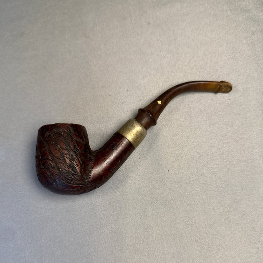 Vintage 1970s Dr. Grabow Omega Imported Briar Rusticated Bent Billiard Estate Pipe