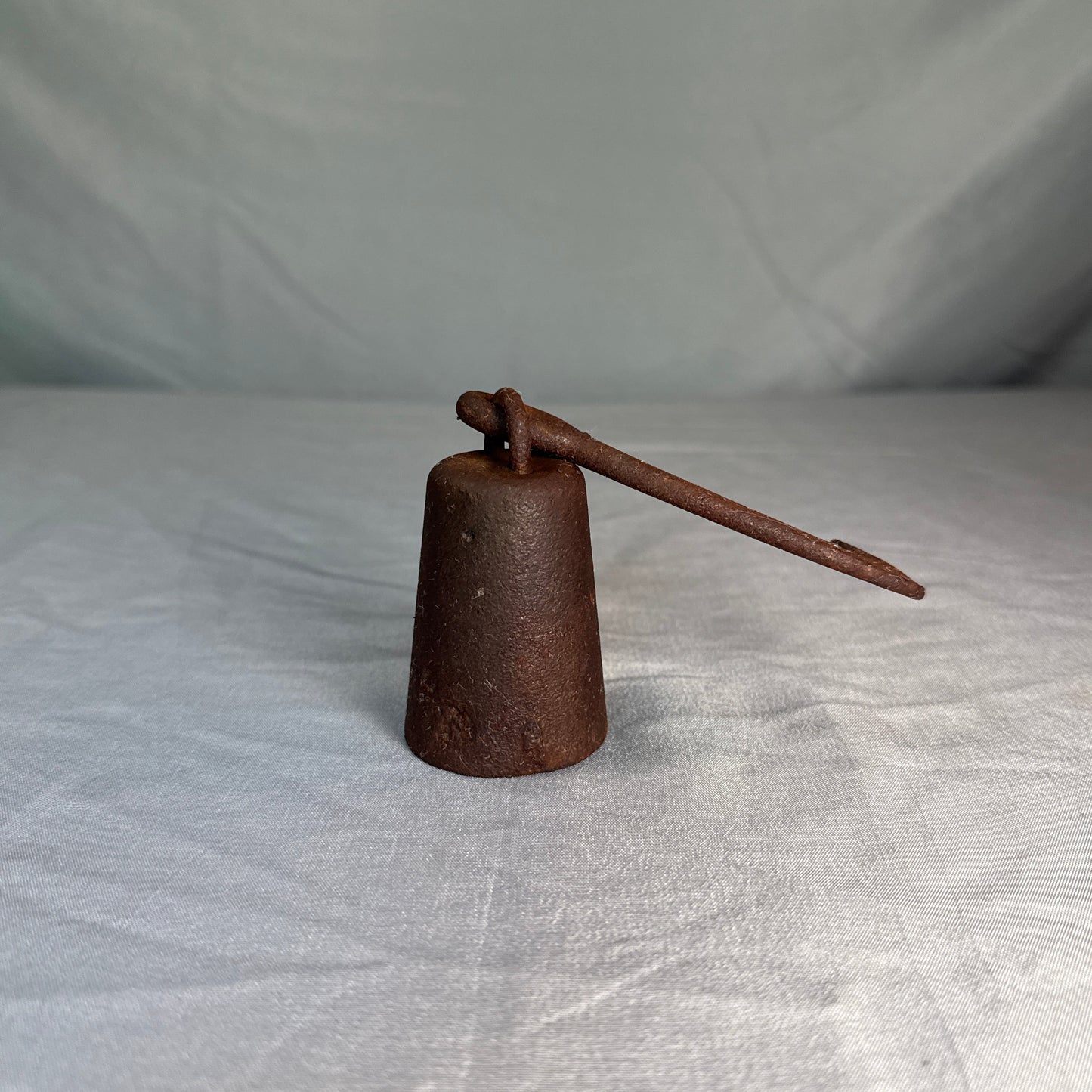 Antique 1 lb Cast Iron Hanging Scale Weight with Hook Primitive Farm Tool