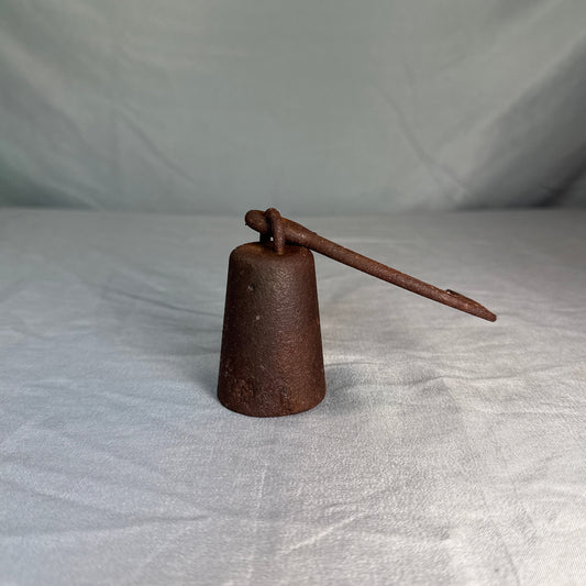 Antique 1 lb Cast Iron Hanging Scale Weight with Hook Primitive Farm Tool