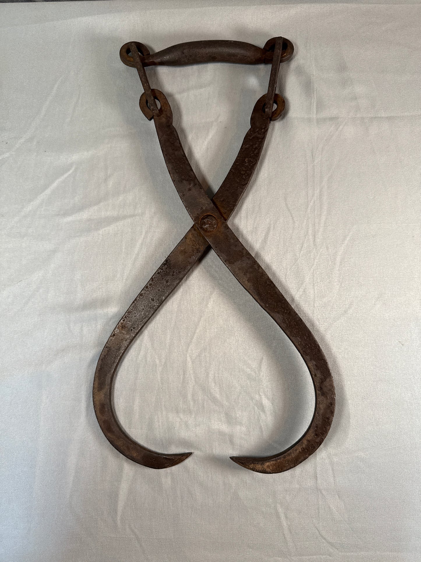Antique Primitive Iron Ice Block Tongs Farm Tool