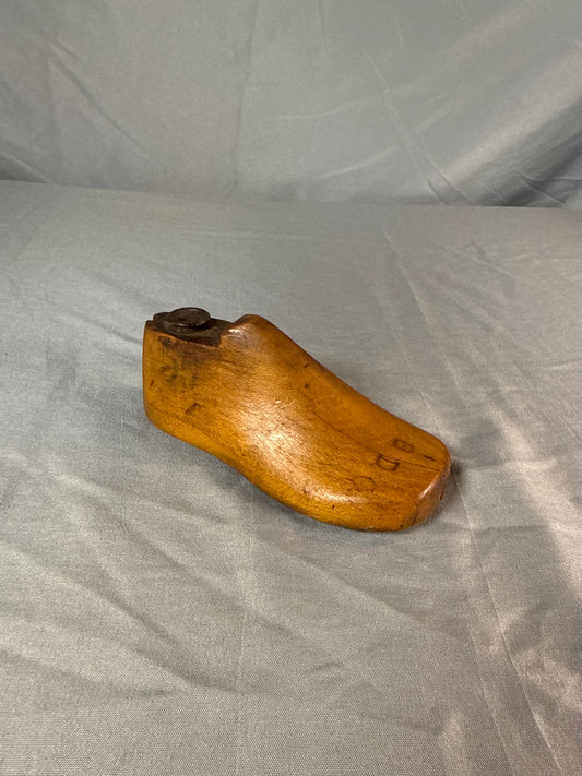 Antique Miniature Wooden Shoe Last Cobbler Form Child Size Shoemaker Tool