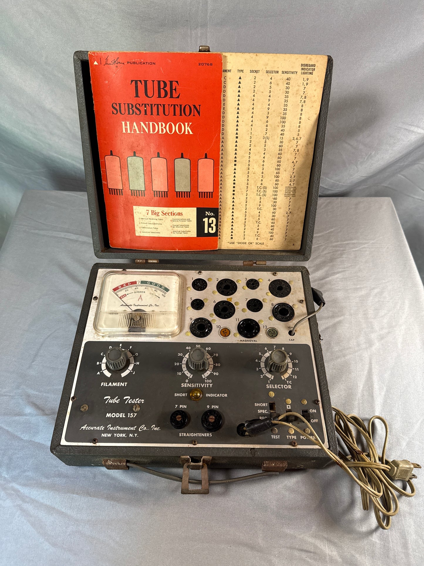 Accurate Instrument Model 157 Tube Tester w/ Tube Substitution Handbook