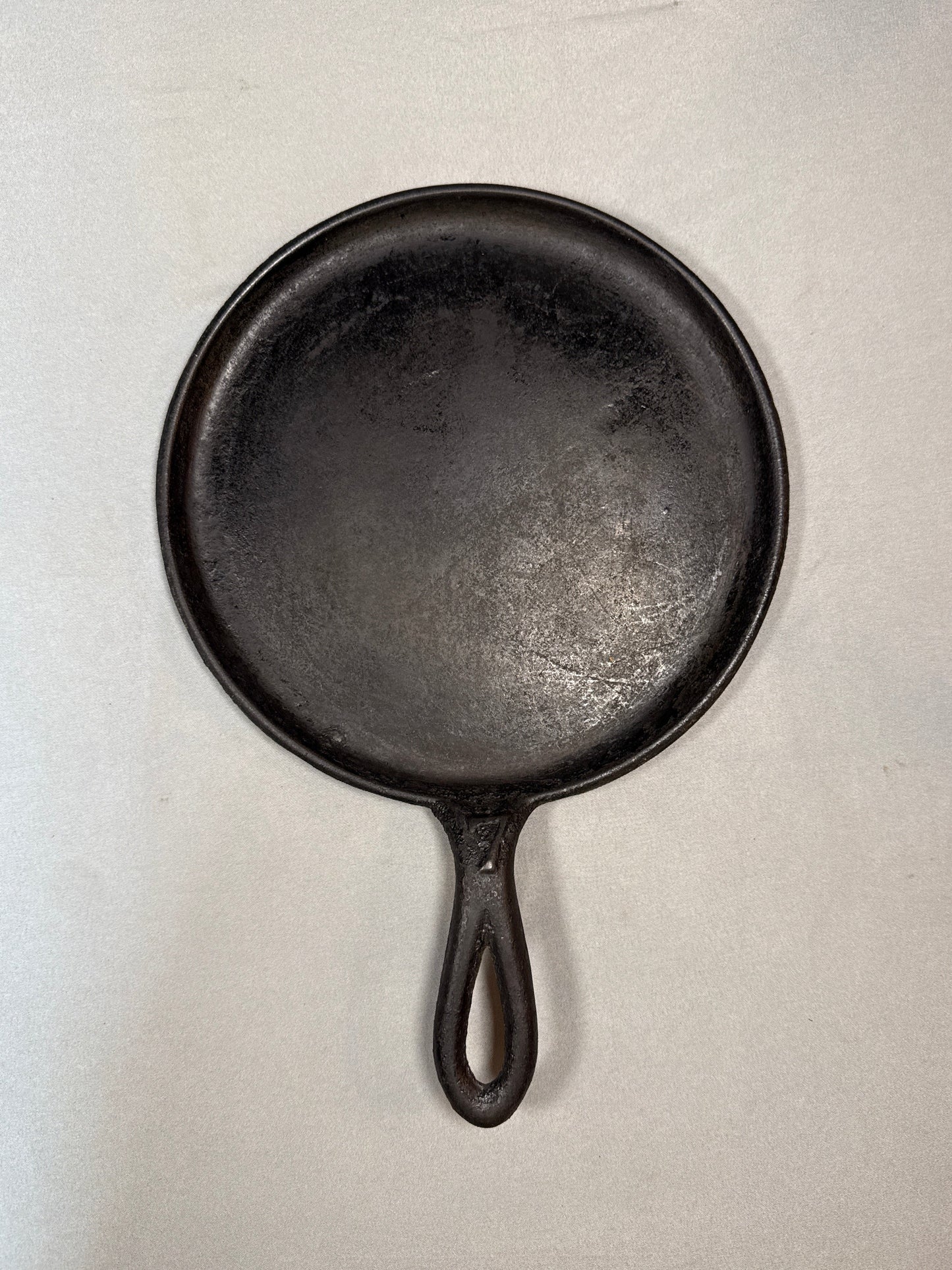 Vintage Lodge No 7 Cast Iron Griddle Single Notch Heat Ring 1930s Pancake Pan